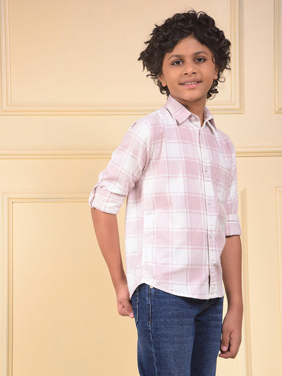 Pink Checked 100% Cotton Shirt