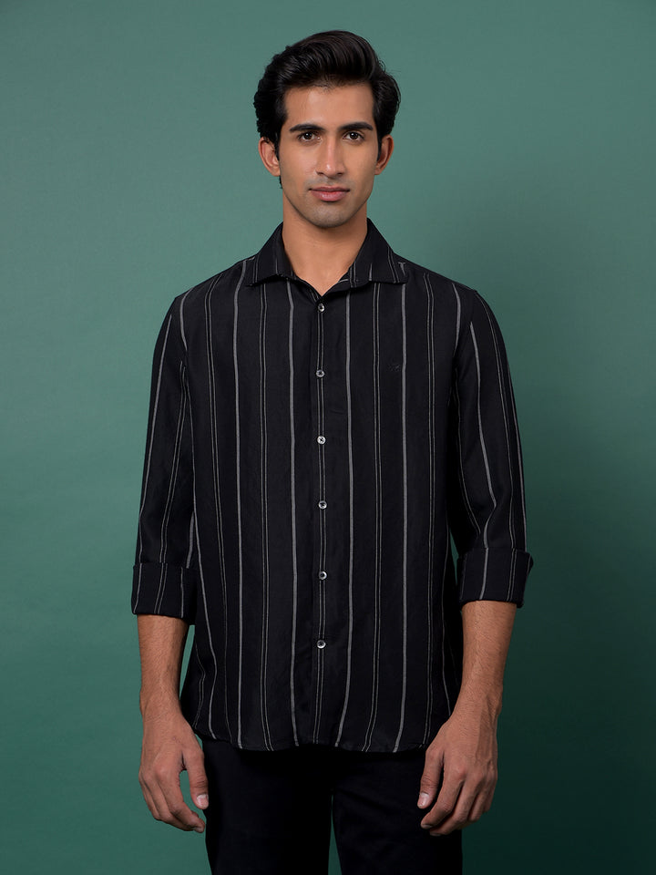 Black Vertical Stripes Shirt
