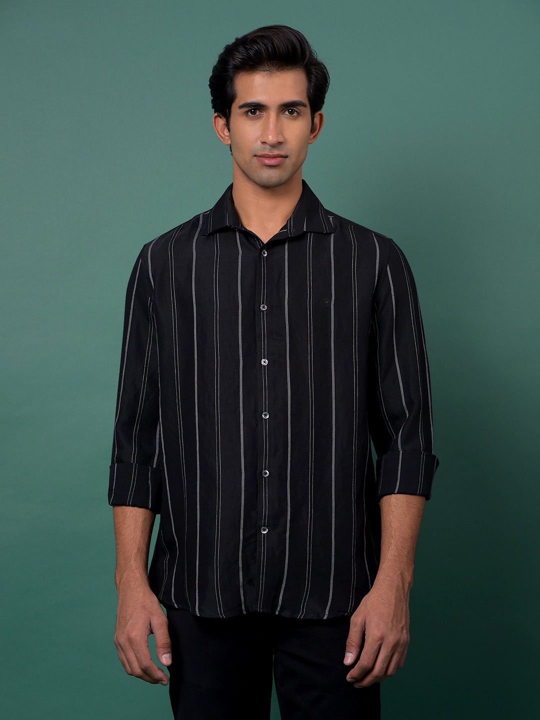 Black Vertical Stripes Shirt