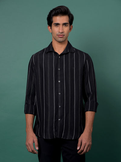 Black Vertical Stripes Shirt