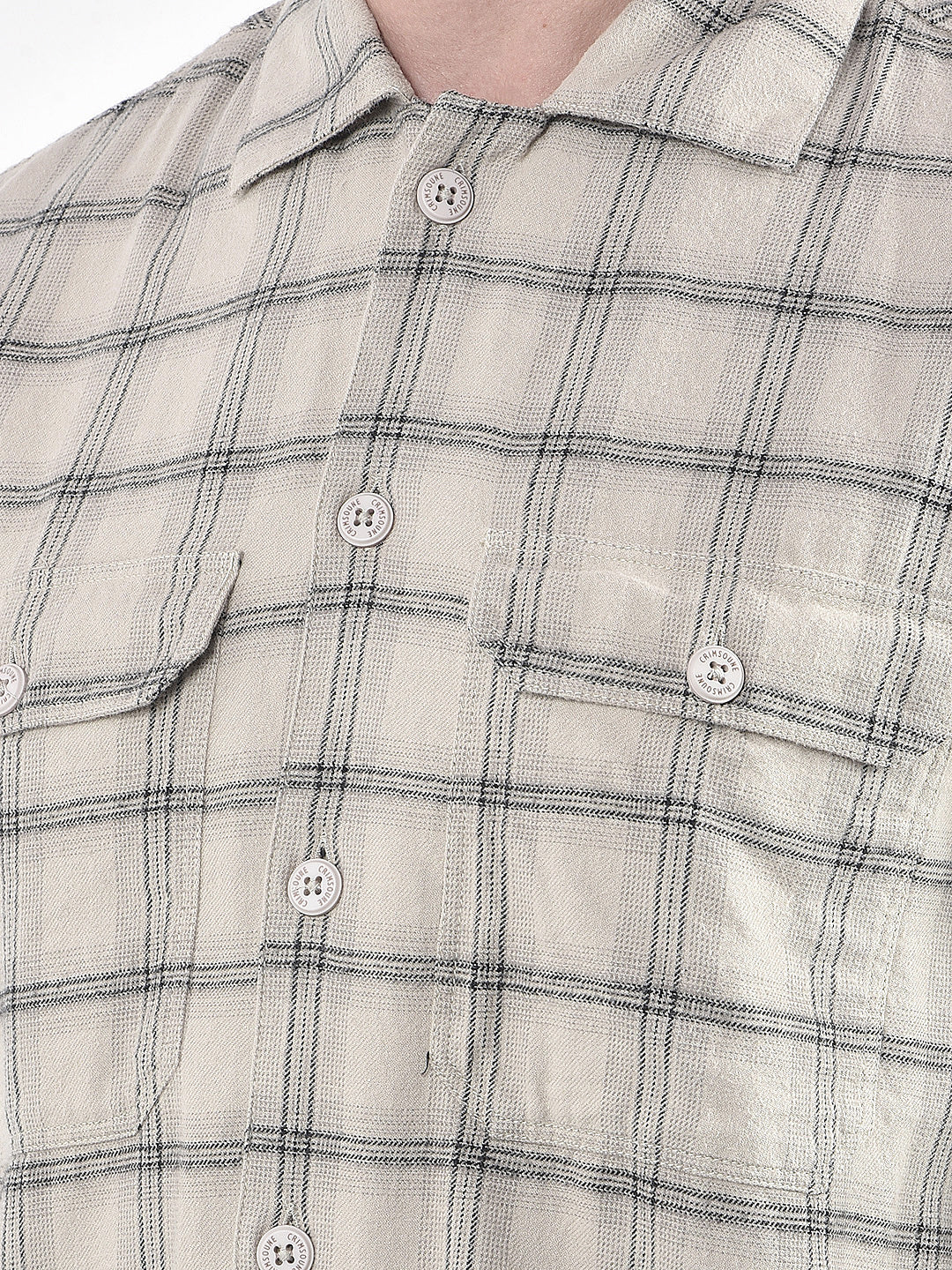 Yellow Checked 100% Cotton Shirt