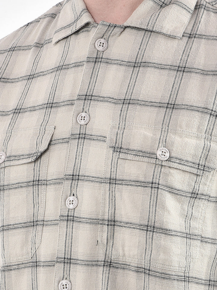 Yellow Checked 100% Cotton Shirt