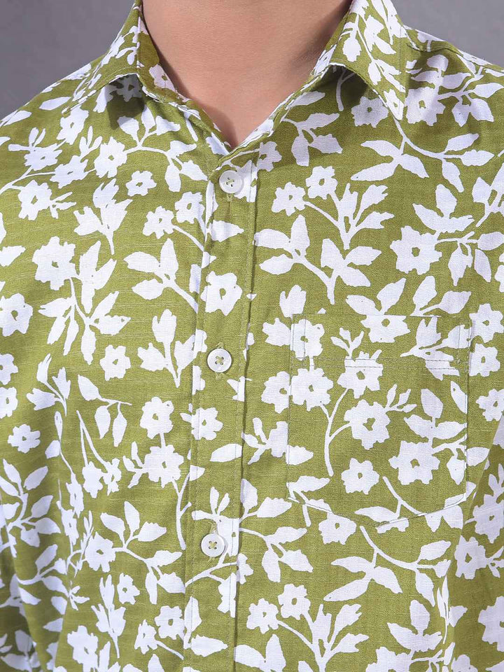 Green Floral Print Shirt