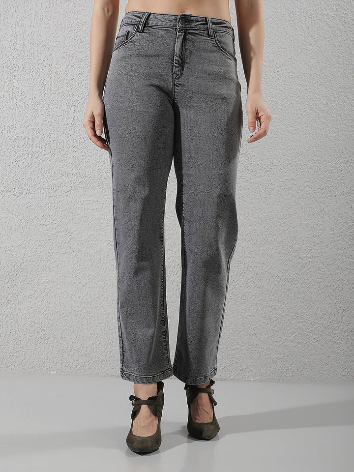Chic Graphite Grey Straight Jeans