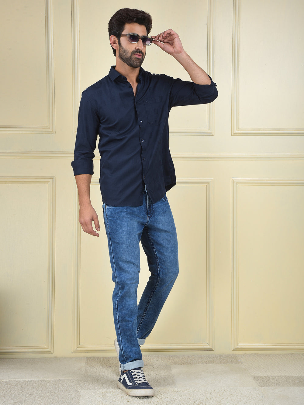 Navy Blue 100% Cotton Shirt
