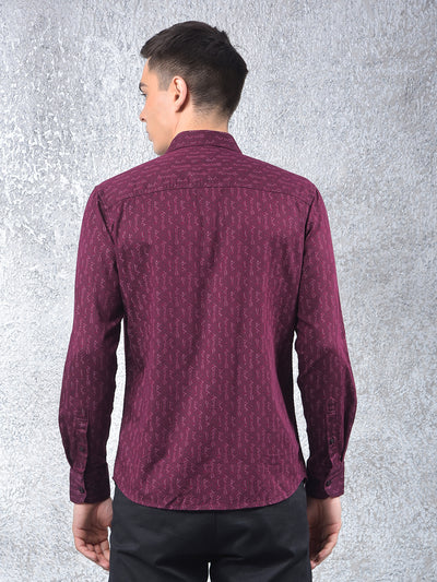 Maroon Printed Shirt