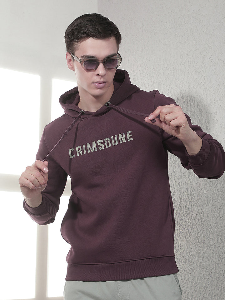 Wine Graphic Print Hooded Sweatshirt