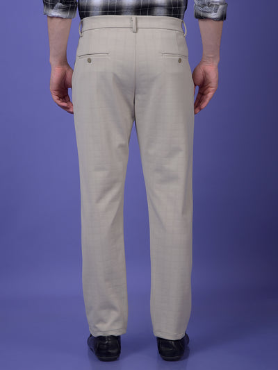 Elevated Beige Checked Trousers