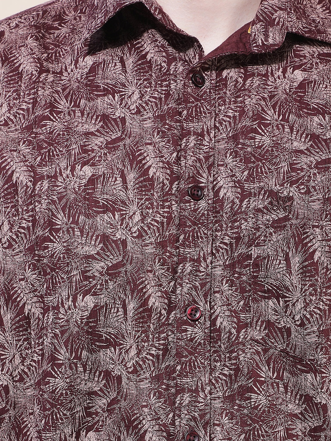 Maroon Floral Print Shirt