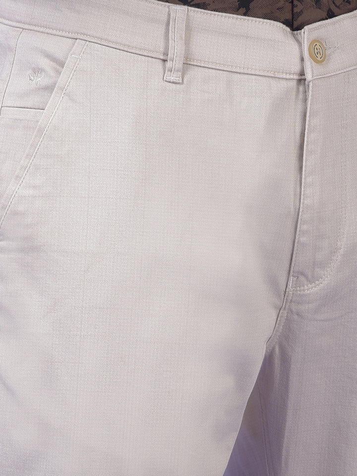 Beige Printed Trousers