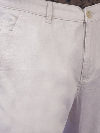 Beige Printed Trousers