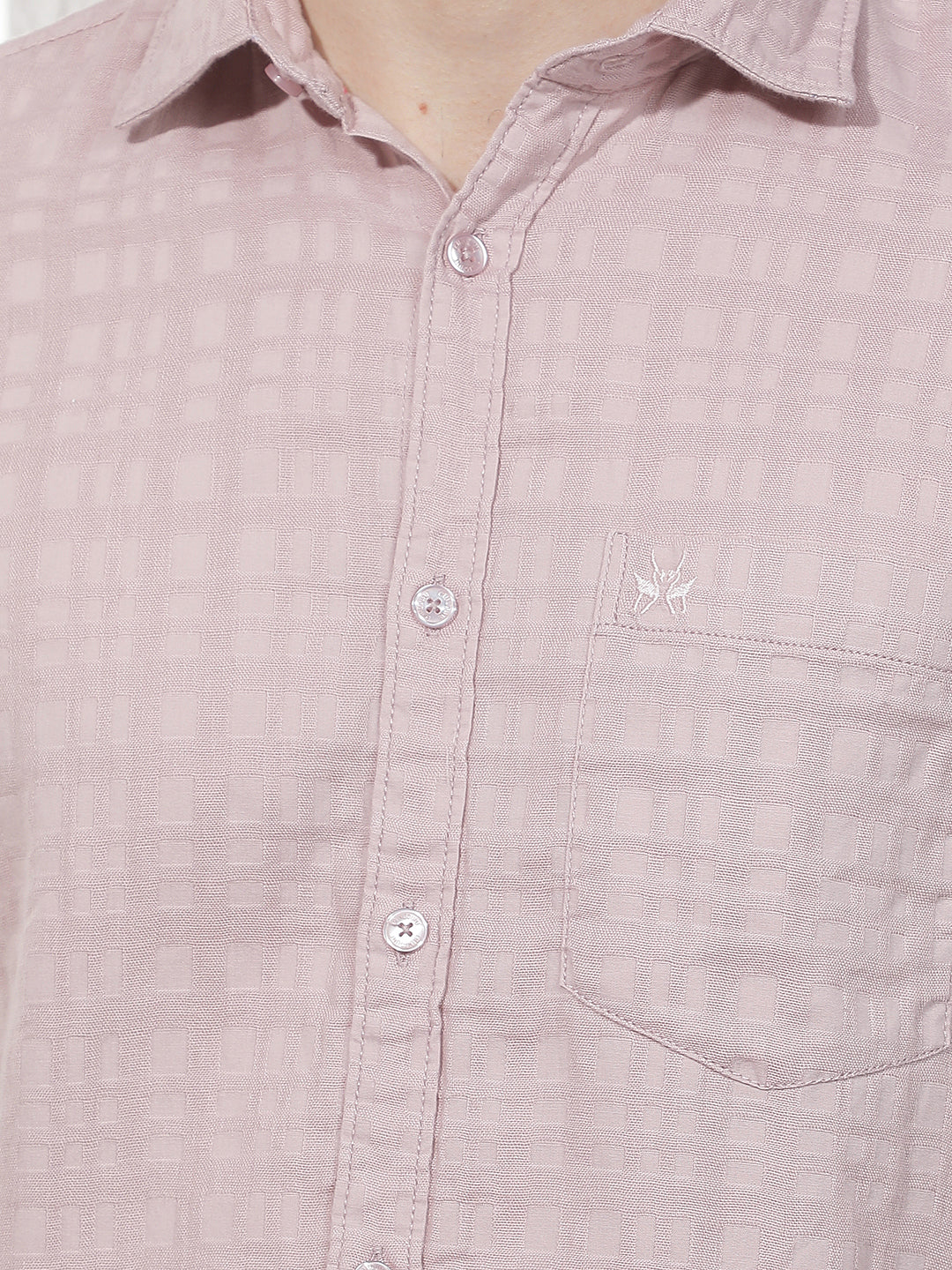 Purple Jacquard 100% Cotton Shirt