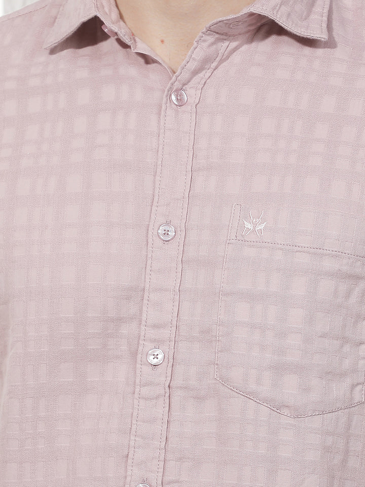 Purple Jacquard 100% Cotton Shirt