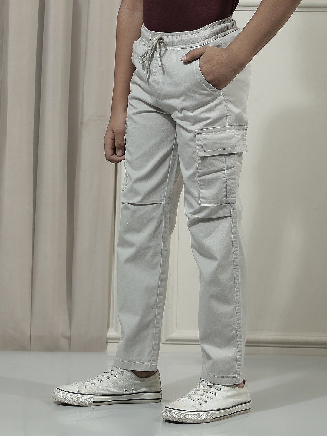 Grey 100% Cotton Cargo Trackpants