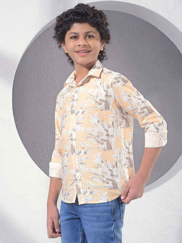 Yellow Floral Print Shirt