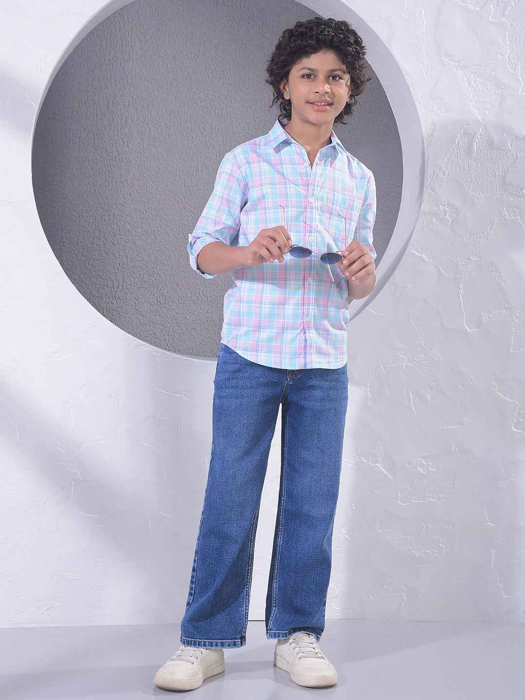 Pink Checked 100% Cotton Shirt