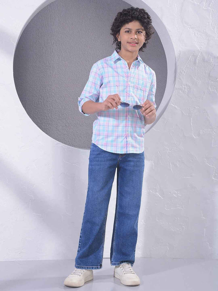 Pink Checked 100% Cotton Shirt