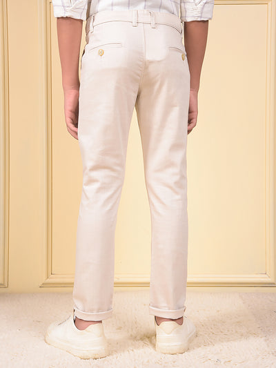 Beige Printed Trousers