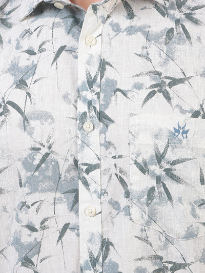 Blue Floral Print Shirt