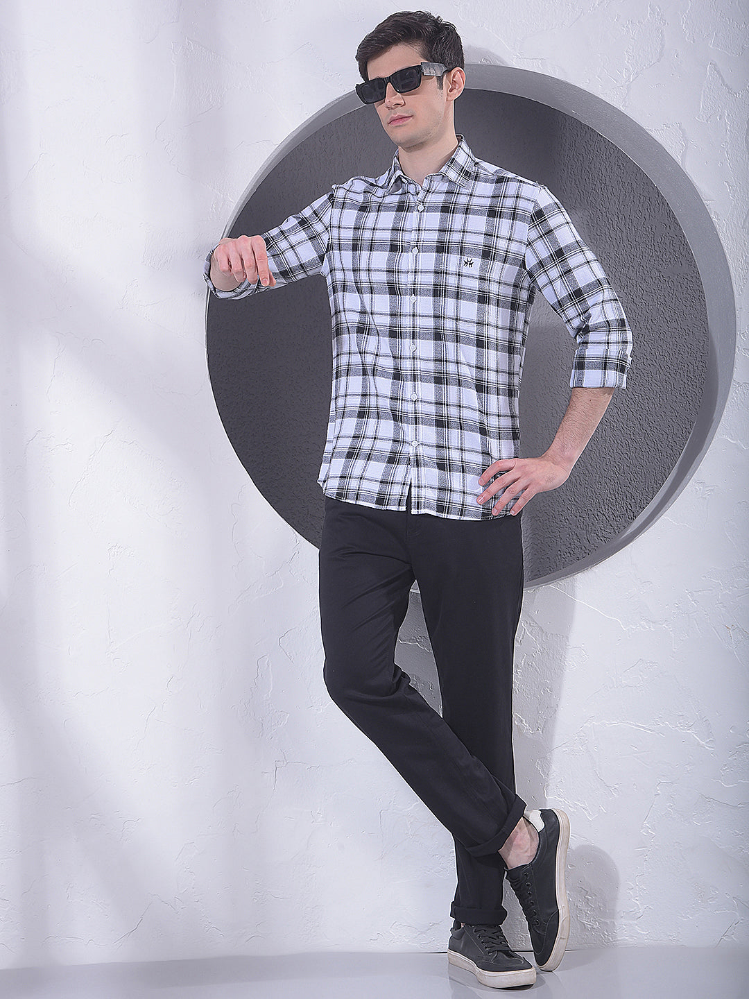 White Checked 100% Cotton Shirt