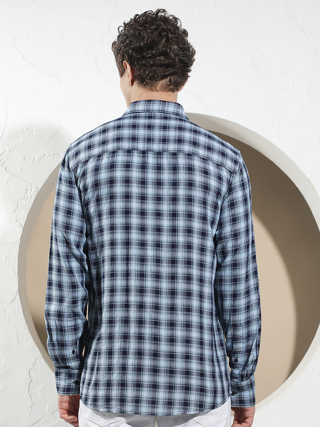 Blue Checked 100% Cotton Shirt