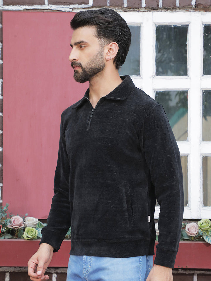 Modern Void Black Jacquard Sweatshirt
