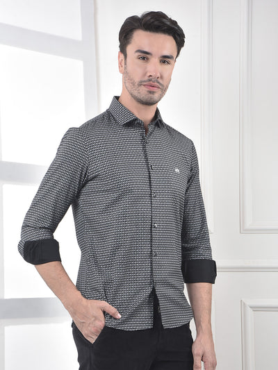 Black Printed 100% Cotton Shirt