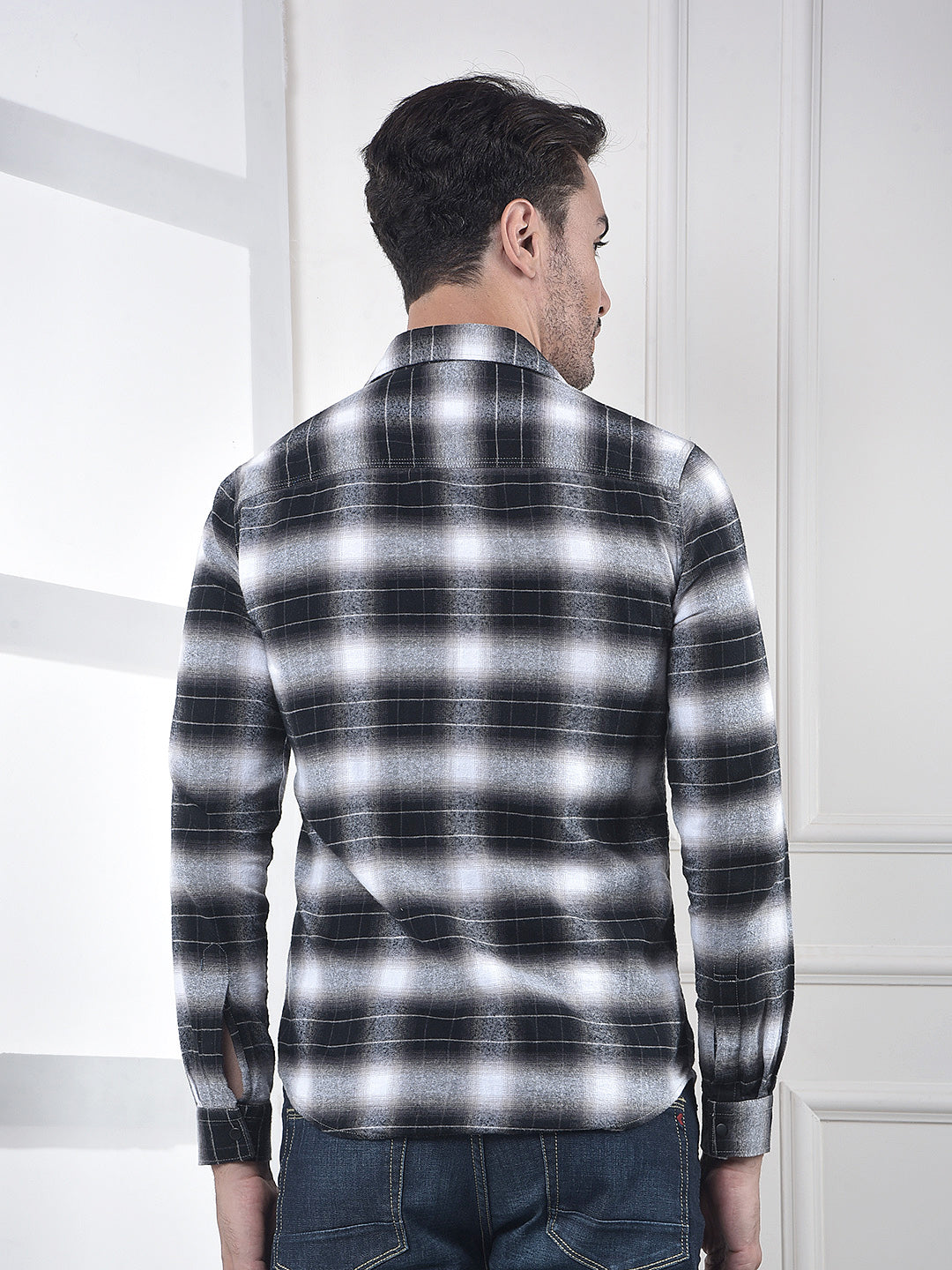 Black Checked 100% Cotton Shirt