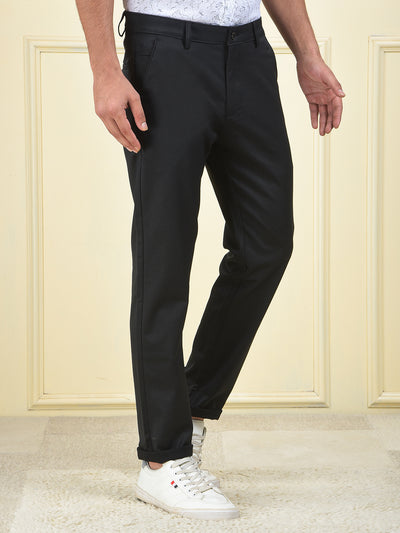 Pure Edge Black Printed Trousers