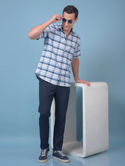 Blue Checked 100% Cotton Shirt