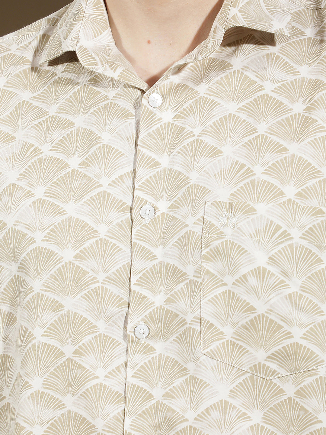 Modern Warm Tan Printed Shirt