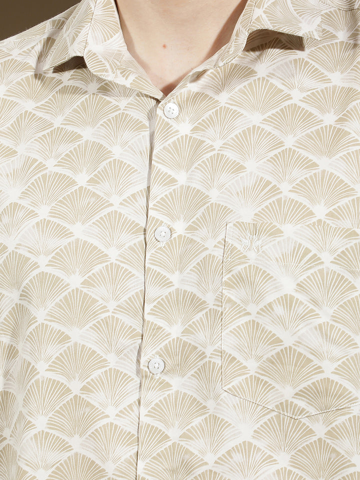Modern Warm Tan Printed Shirt