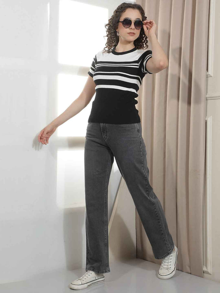Black Horizontal Striped T-Shirt