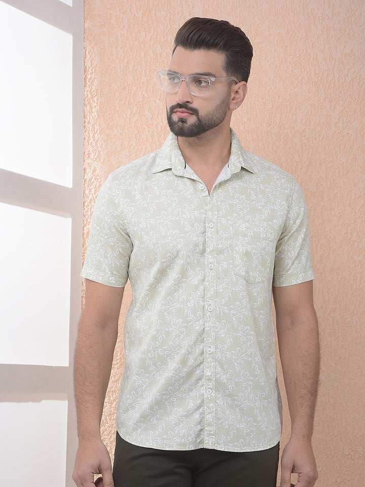 Green Floral Print Shirt