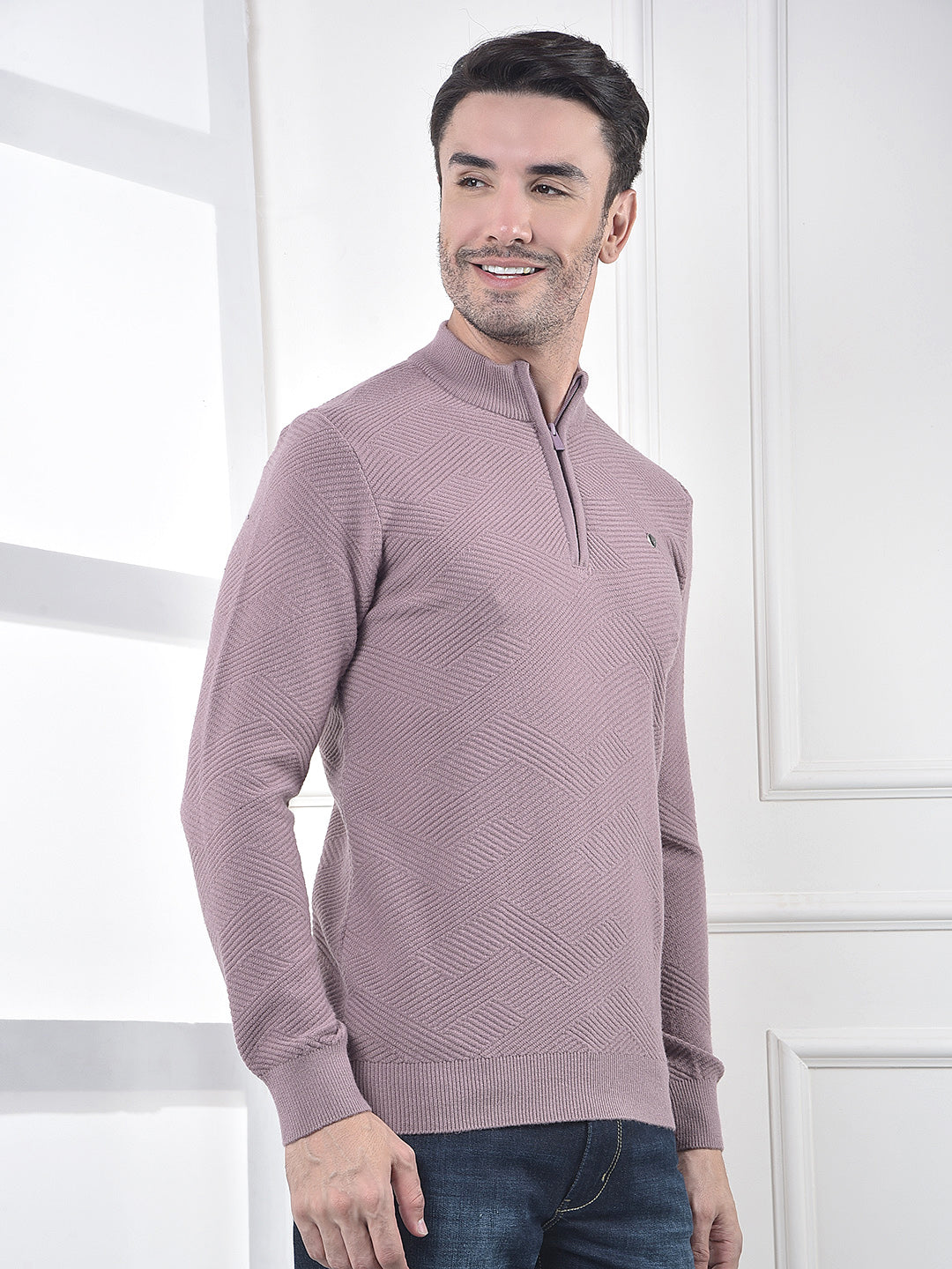 Modern Mauve Textured Sweater