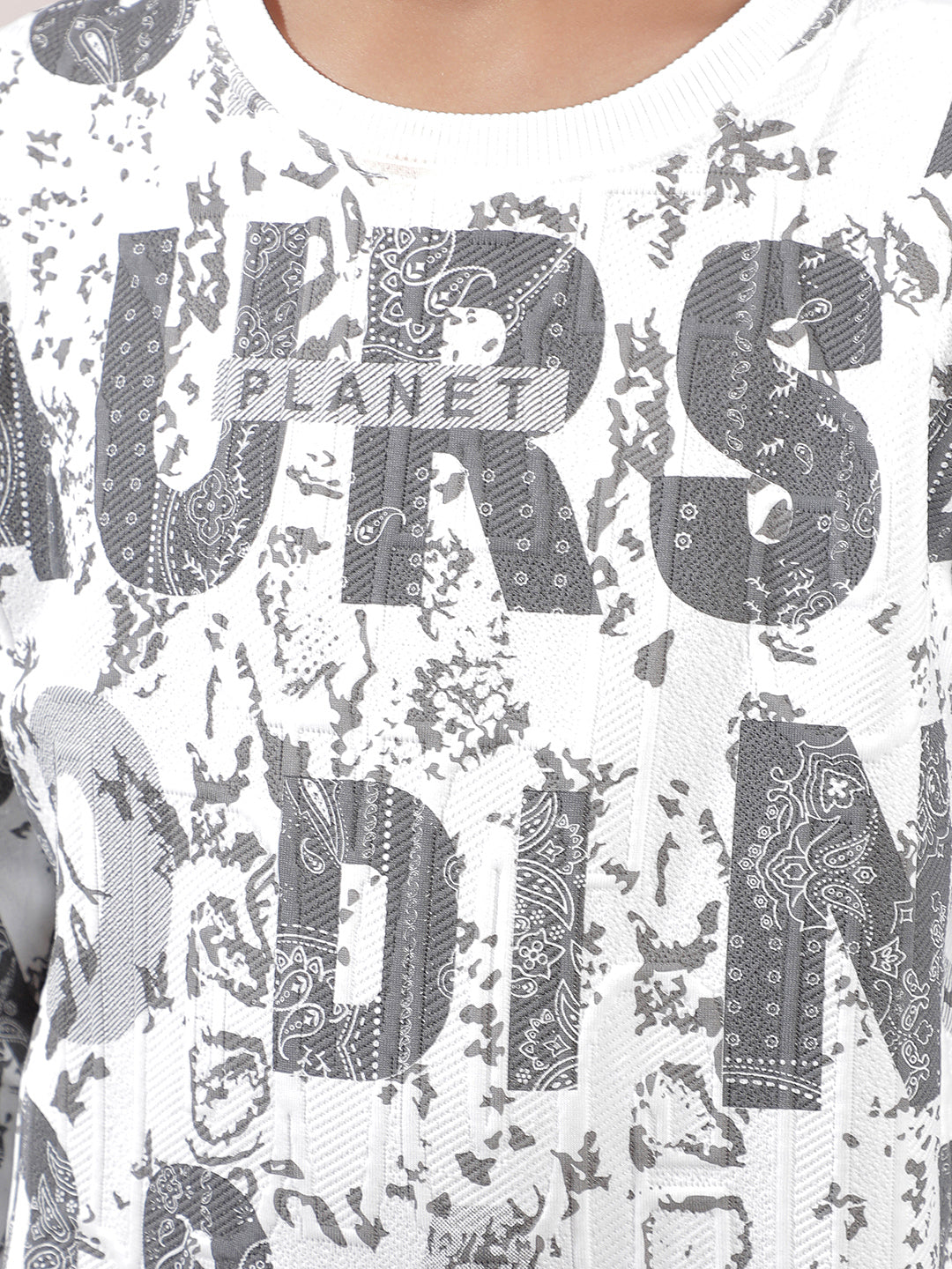 Cream Typographic Print Sweatshirt