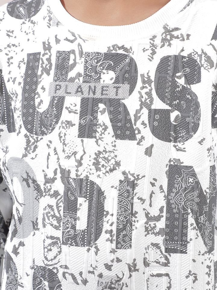 Cream Typographic Print Sweatshirt