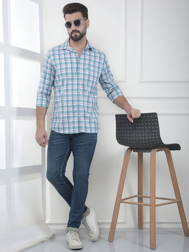 Mid Blue Stretch Straight Jeans