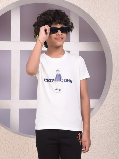 White Graphic Print T-Shirt