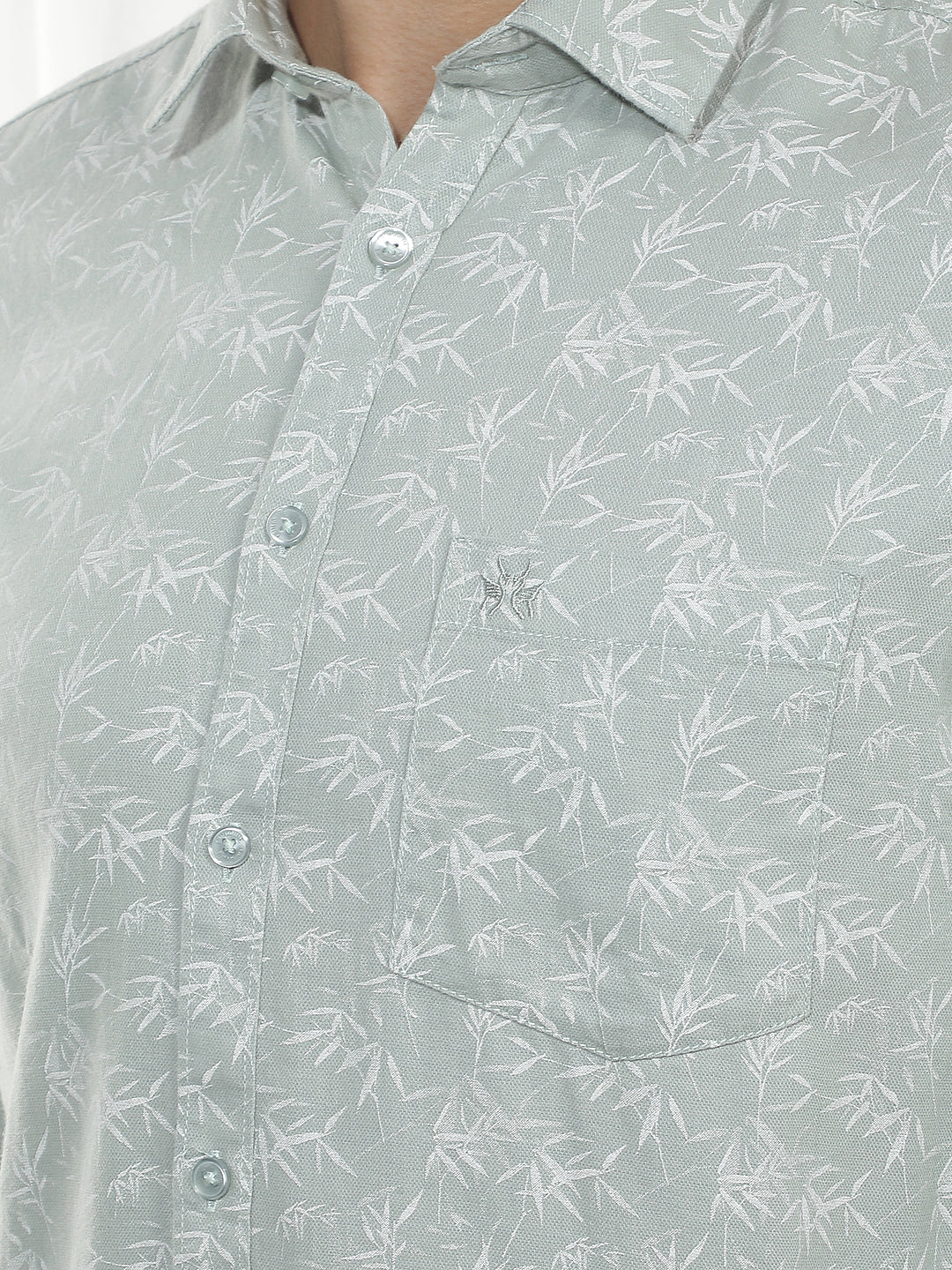 Green Botanical Print Shirt