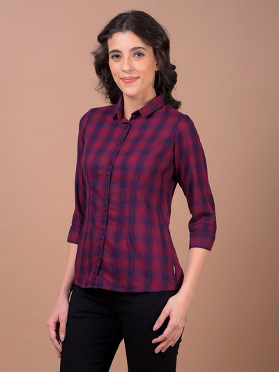 Maroon Checked Shirt