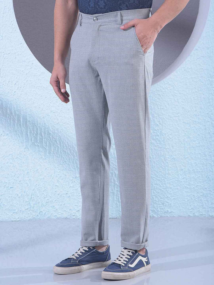 Grey Checked Trousers