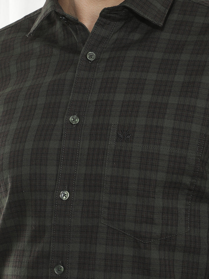 Green Checked 100% Cotton Shirt