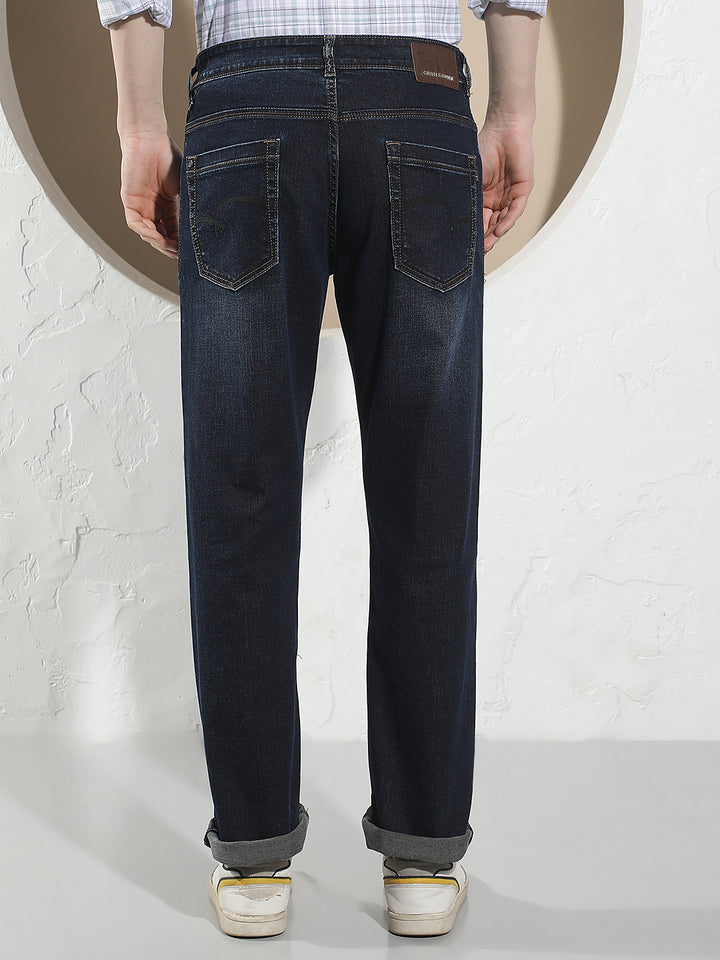 Sleek Ocean Blue Straight Jeans