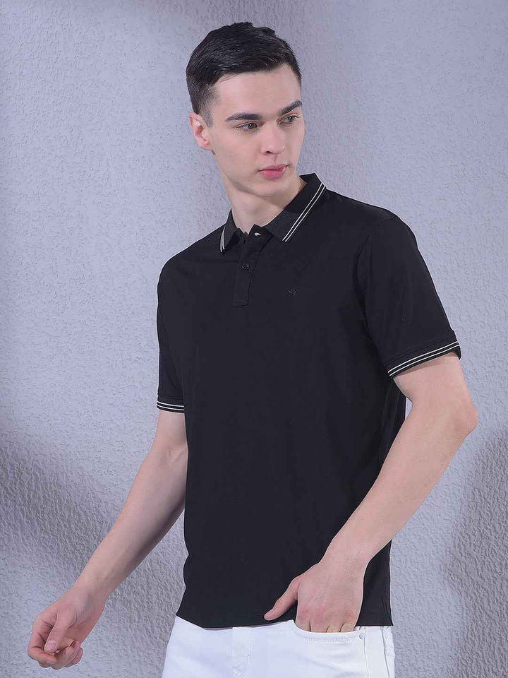 Black Polo Neck T-Shirt