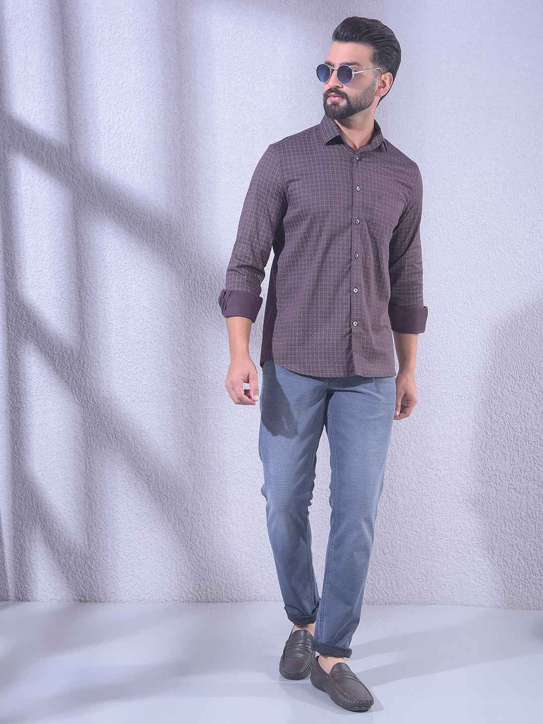Wine Printed Shirt