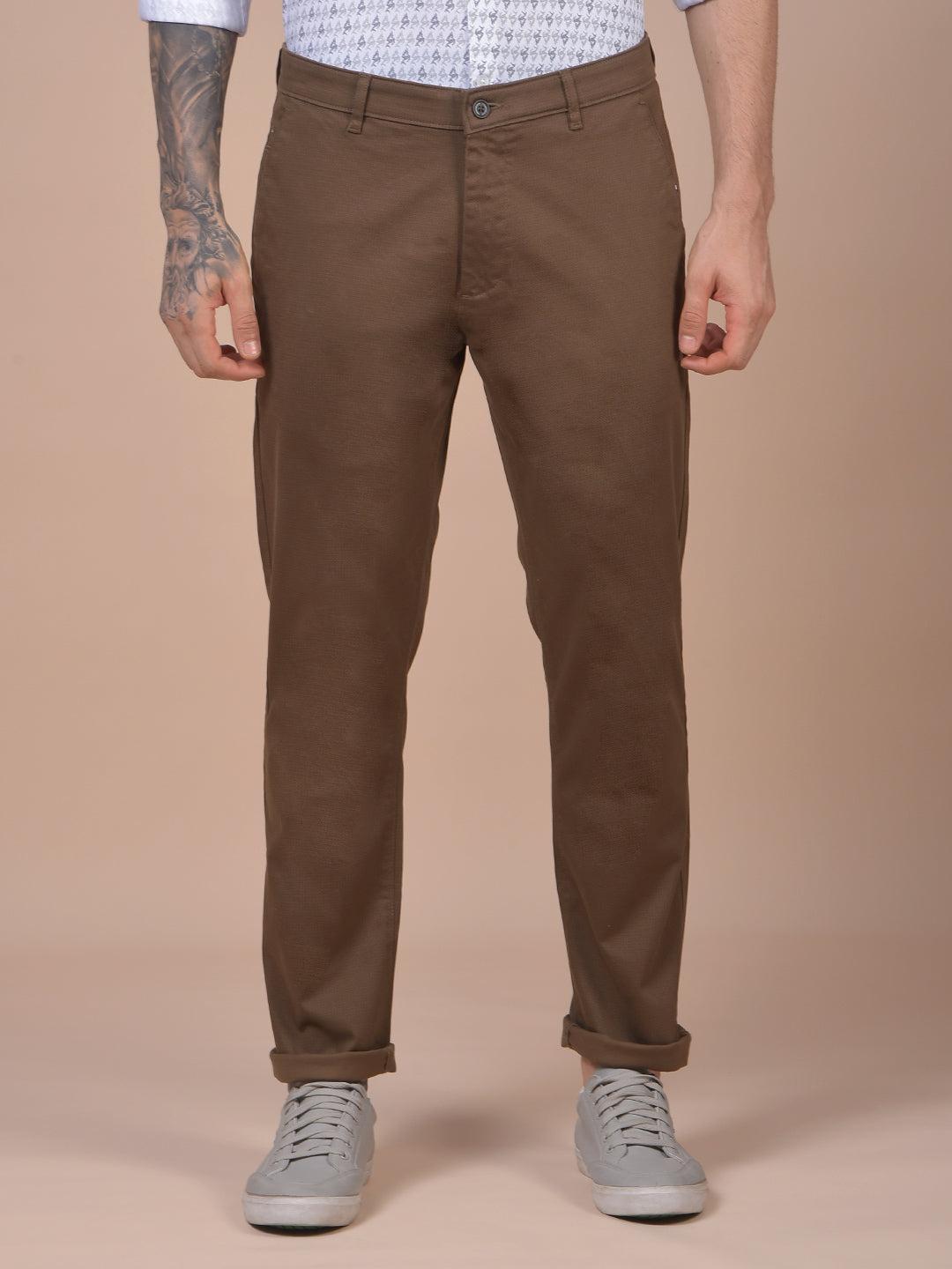 Brown Printed Trousers
