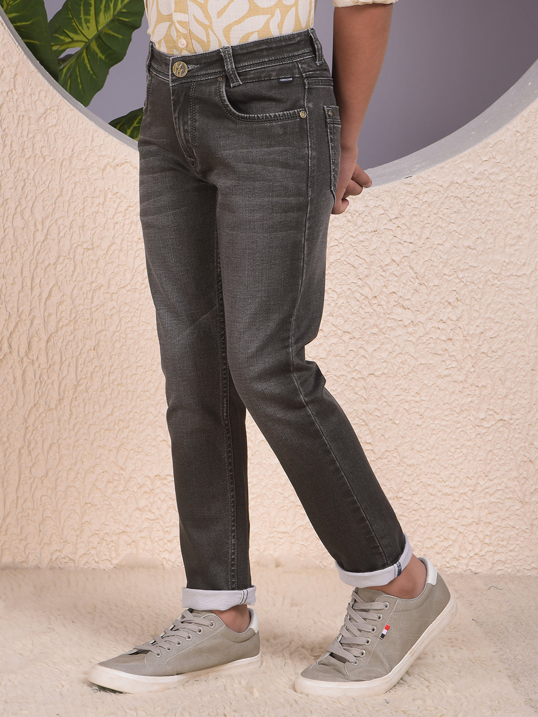 Radiant Dark Wash Olive Jeans