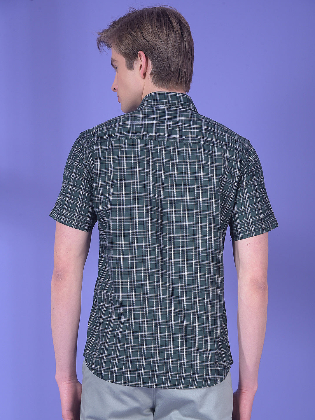 Forest Green Checked 100% Cotton Shirt