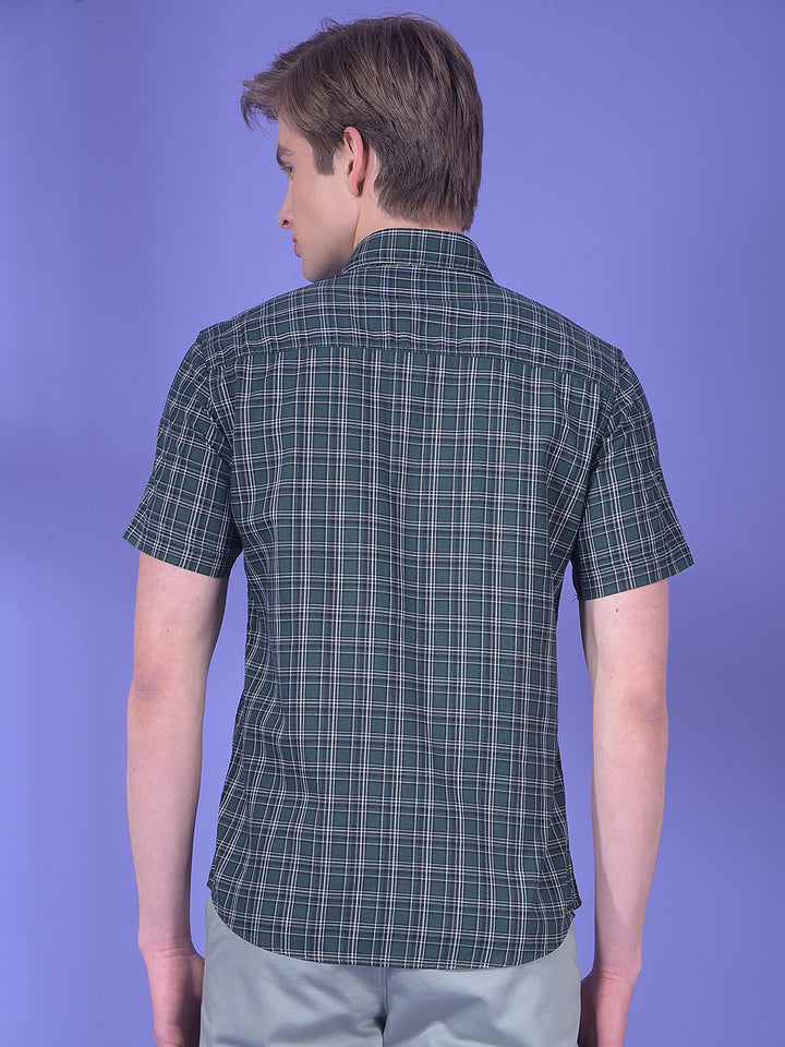 Forest Green Checked 100% Cotton Shirt
